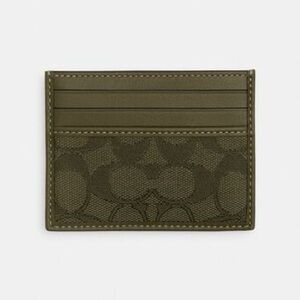 Coach Olive Signature Jacquard Card Holder